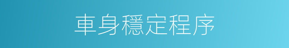車身穩定程序的同義詞
