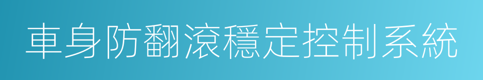 車身防翻滾穩定控制系統的同義詞