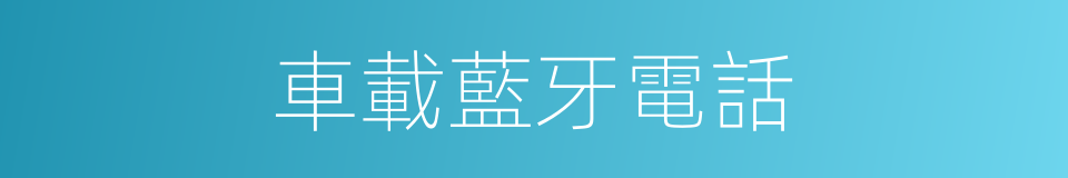 車載藍牙電話的同義詞
