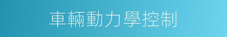 車輛動力學控制的同義詞