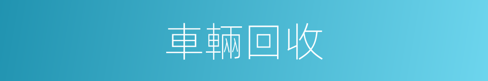 車輛回收的同義詞