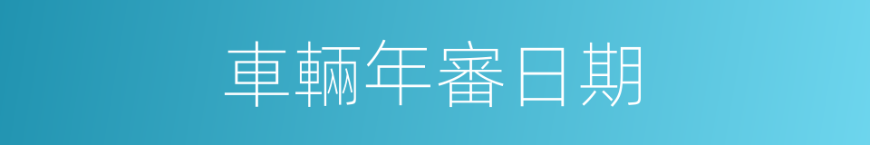 車輛年審日期的同義詞
