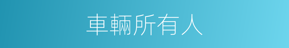 車輛所有人的同義詞