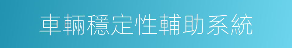 車輛穩定性輔助系統的同義詞