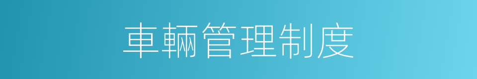 車輛管理制度的同義詞