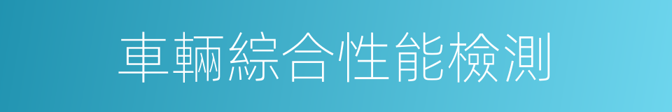 車輛綜合性能檢測的同義詞