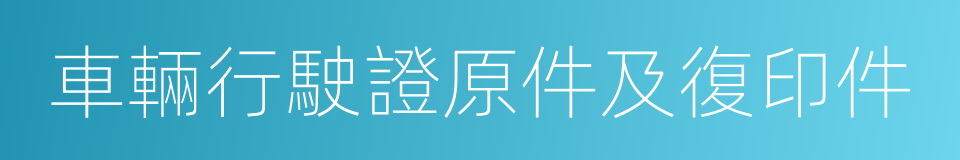 車輛行駛證原件及復印件的同義詞