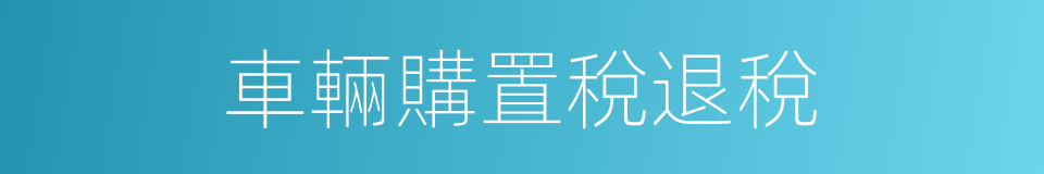 車輛購置稅退稅的同義詞