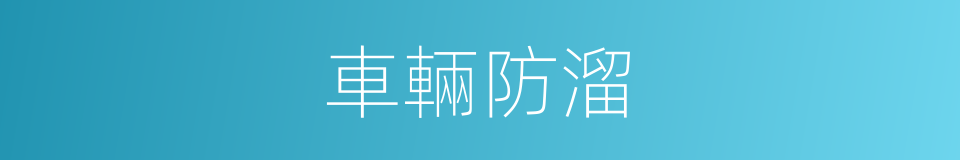車輛防溜的同義詞