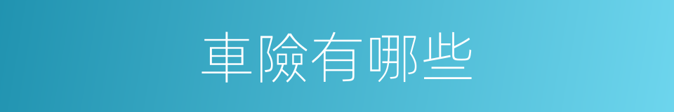 車險有哪些的同義詞