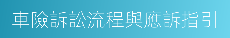 車險訴訟流程與應訴指引的同義詞