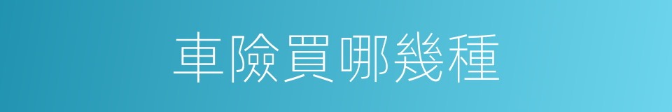 車險買哪幾種的同義詞