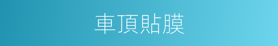車頂貼膜的同義詞