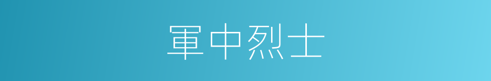 軍中烈士的意思