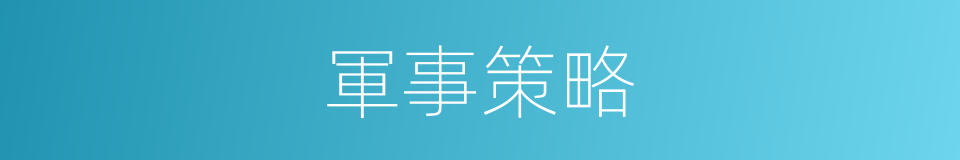軍事策略的同義詞