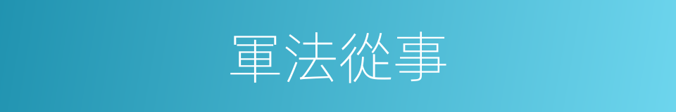 軍法從事的意思