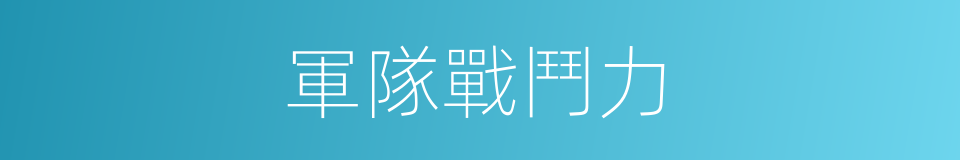 軍隊戰鬥力的同義詞