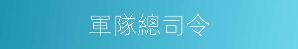 軍隊總司令的同義詞