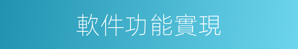 軟件功能實現的同義詞