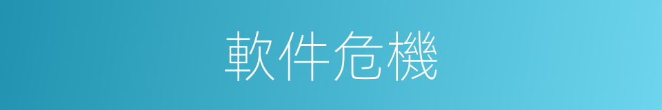 軟件危機的同義詞