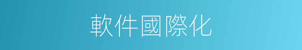軟件國際化的同義詞