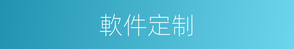 軟件定制的意思