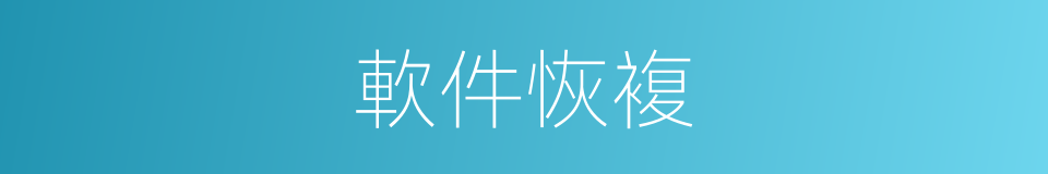 軟件恢複的同義詞