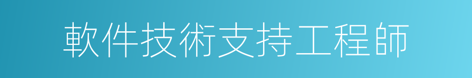 軟件技術支持工程師的同義詞