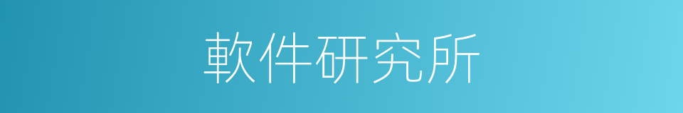 軟件研究所的同義詞