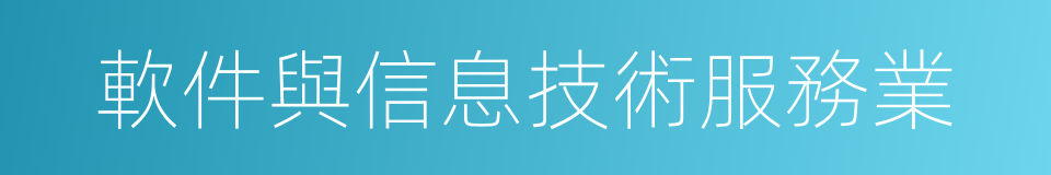 軟件與信息技術服務業的同義詞