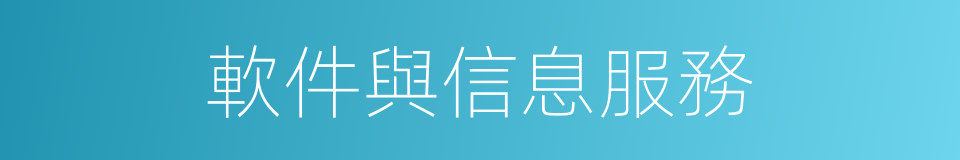 軟件與信息服務的同義詞