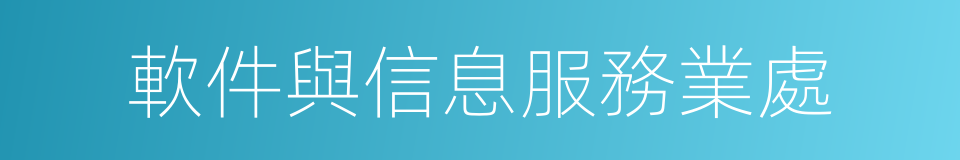 軟件與信息服務業處的同義詞