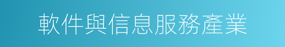 軟件與信息服務產業的同義詞