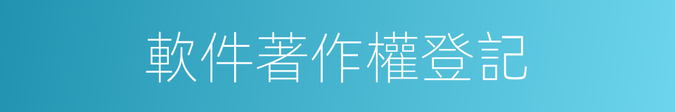 軟件著作權登記的同義詞