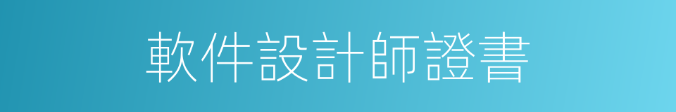 軟件設計師證書的同義詞