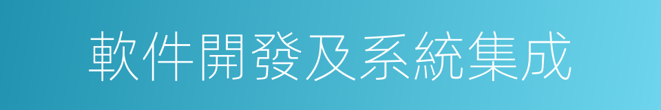 軟件開發及系統集成的同義詞