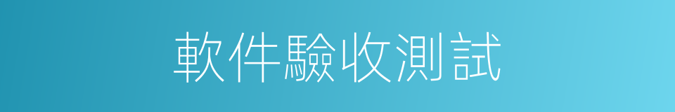 軟件驗收測試的同義詞
