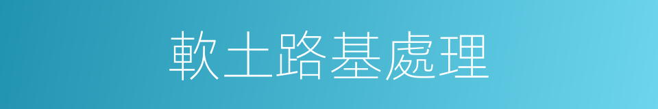 軟土路基處理的同義詞