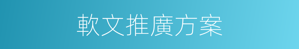 軟文推廣方案的同義詞