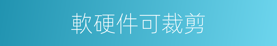 軟硬件可裁剪的同義詞