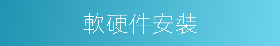 軟硬件安裝的同義詞