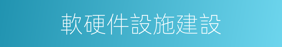 軟硬件設施建設的同義詞