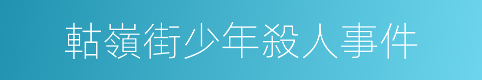 軲嶺街少年殺人事件的同義詞