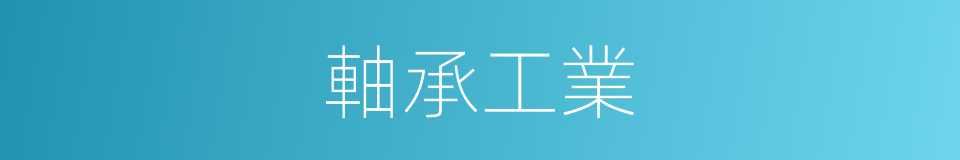 軸承工業的同義詞