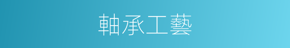 軸承工藝的同義詞