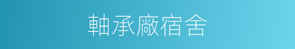 軸承廠宿舍的同義詞