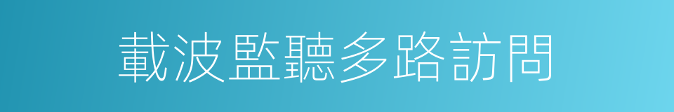 載波監聽多路訪問的同義詞