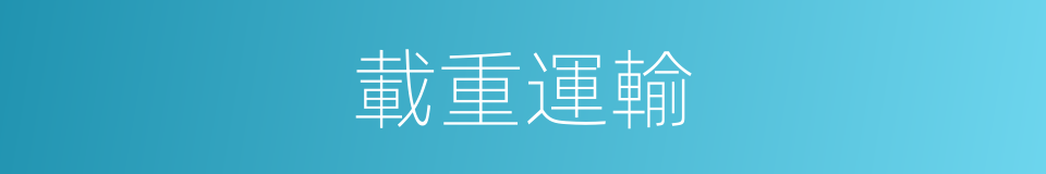 載重運輸的同義詞