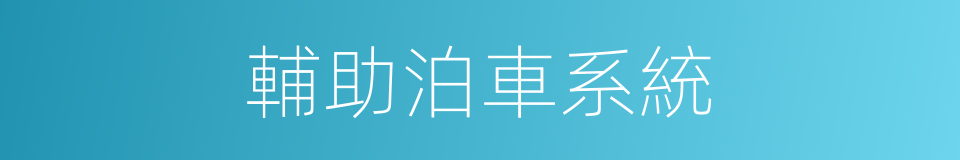 輔助泊車系統的同義詞