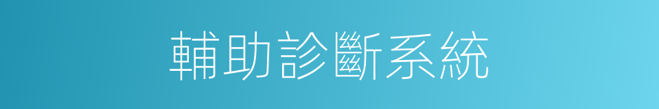 輔助診斷系統的同義詞